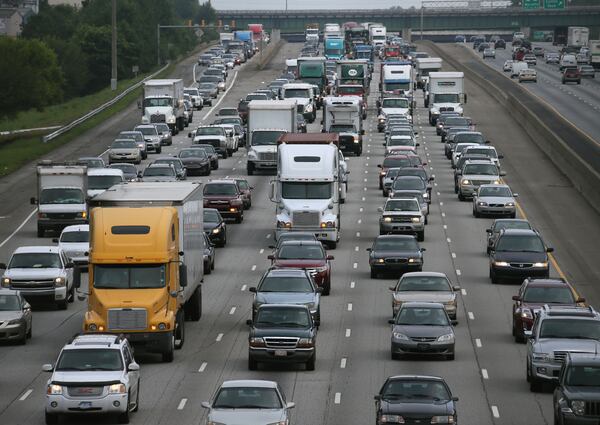 Traffic on I-75 as seen from Allgood Road, south of the I-575 merge on Aug. 19, 2014. Credit Bob Andres AJC bandres@ajc.com