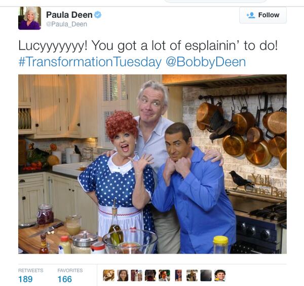 Paula Deen's tweet has sparked controversy.