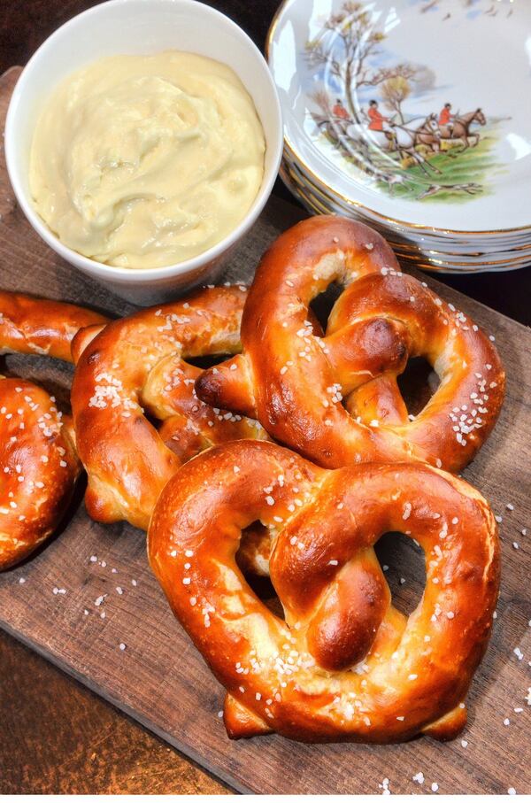 Beer Cheese with Bavarian Rye Pretzels. Styling by chef Michael Patria and Michelle Labovitz. CHRIS HUNT/SPECIAL