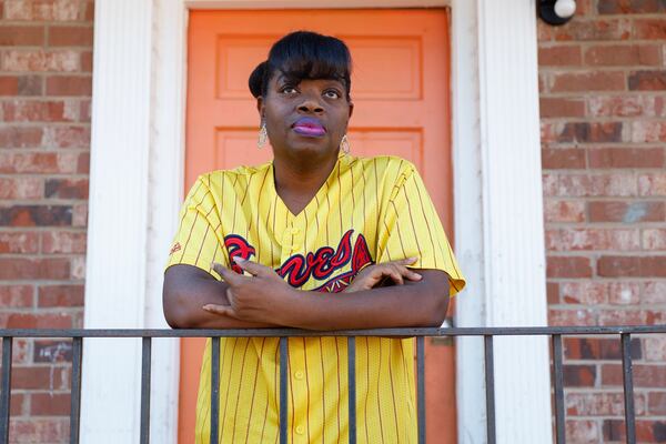 Nora Williams poses for a portrait outside of her daughter’s apartment in College Park.  (Natrice Miller/natrice.miller@ajc.com)  