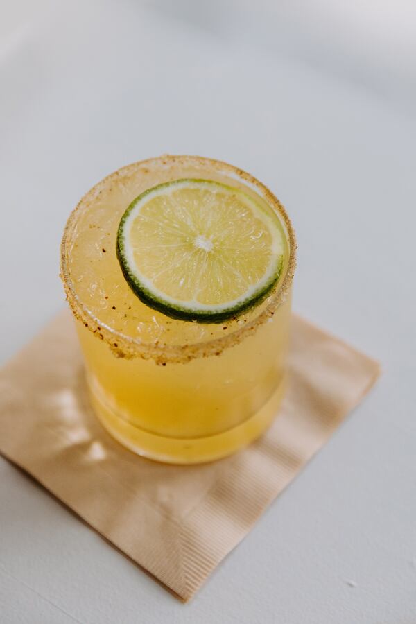 Hot Honey Margarita calls for a spicy salt on the rim. Courtesy of Red Clay Hot Sauce