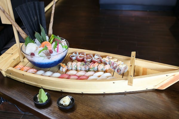 Dad should go fishing with this delicious  Saiko-i sushi boat. Image courtesy of Saiko-i Sushi Lounge & Hibachi