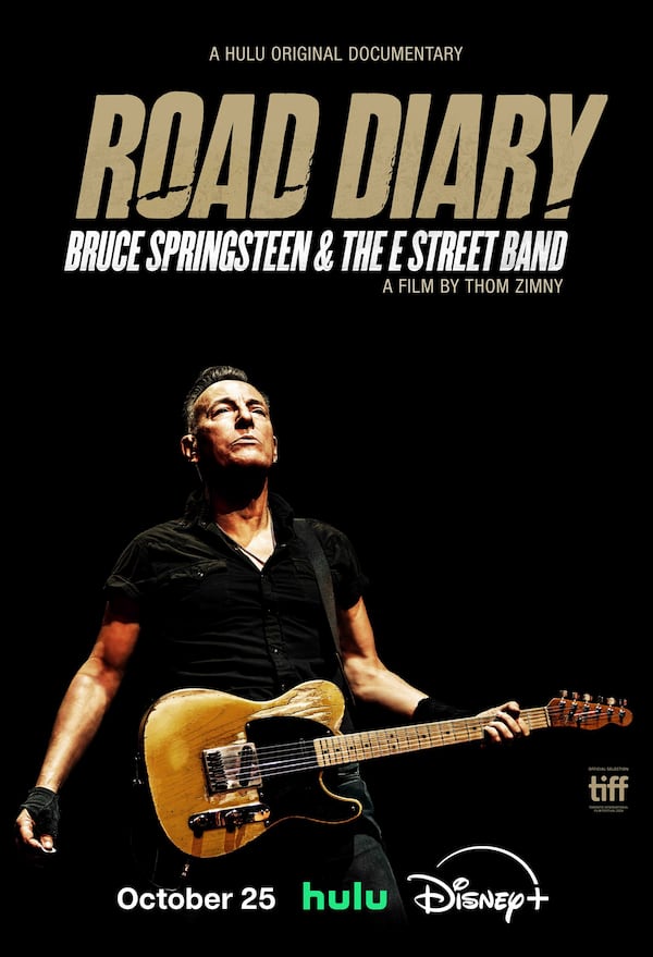 This image released by Disney+ shows promotional art for "Road Diary: Bruce Springsteen and The E Street Band." (Disney+ via AP)