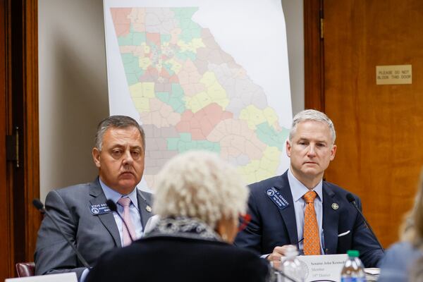 Senate Majority Leader Steve Gooch, left, and Senate President Pro Tem John F. Kennedy help guide the agenda of Senate Republicans, who hold a 33-23 edge in the chamber. Miguel Martinez /miguel.martinezjimenez@ajc.com