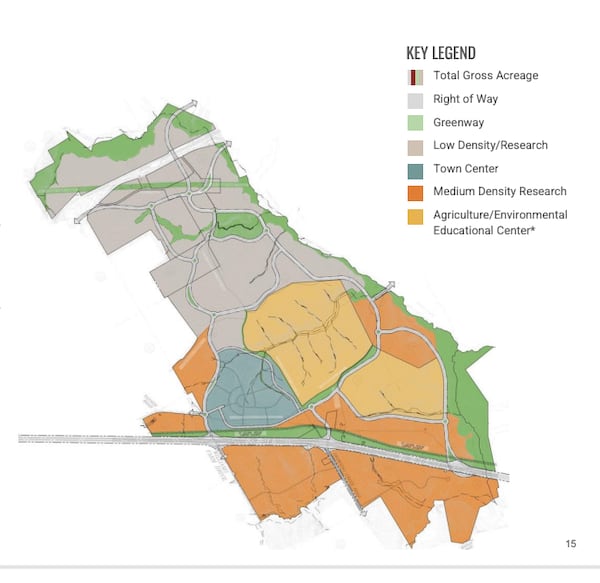 A tentative map of how the Rowen property will be developed. (Courtesy of Rowen Foundation)