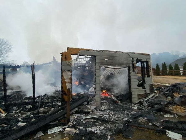 A house along Pinyan Lane in Cherokee County burned down early Thursday.