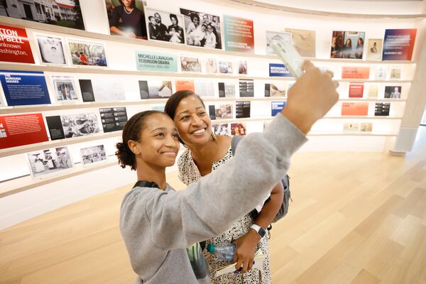 IAAM, a new museums of African American history in Charleston, features a genealogy center. During a weeklong tour of Black history museums, AJC columnist Nedra Rhone and her daughter, Layla, 12, explored their own family history at IAAM. Miguel Martinez/miguel.martinez@ajc.com