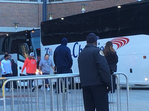 New England Patriots head coach Bill Belichick leaves Georgia Tech's practice facility this week.