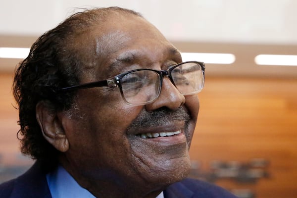 FILE - Former Speaker Pro-Tem Robert Clark speaks at the Two Mississippi Museums in Jackson, Miss., Wednesday, July 1, 2020. (AP Photo/Rogelio V. Solis, File)