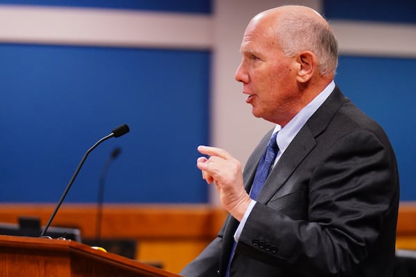 Steve Sadow, attorney for former President Donald Trump, speaks during a hearing in the 2020 Georgia election interference case at the Fulton County Courthouse on Dec. 1, 2023, in Atlanta. (John David Mercer/Pool/Getty Images/TNS)