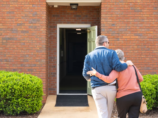 Churchgoers enter Maranatha Baptist Church in Plains before a service on Sunday, February 26, 2023. (Arvin Temkar / arvin.temkar@ajc.com)