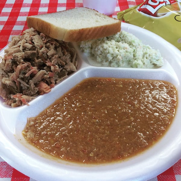 The pork plate at Bar H Barbecue in Franklin Springs near Royston. CONTRIBUTED BY WENDELL BROCK