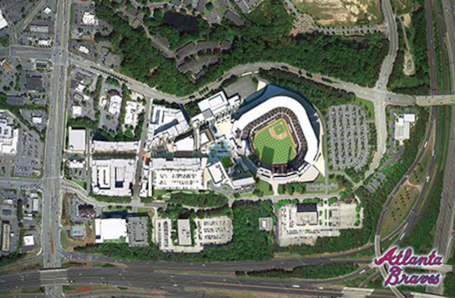 Atlanta Braves stadium renderings and site photos