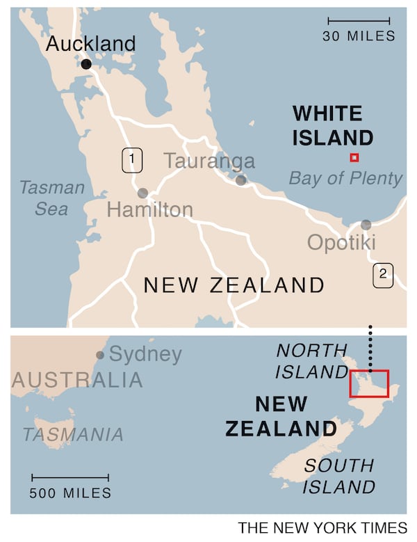 A volcano erupted on White Island off New Zealand on Monday.