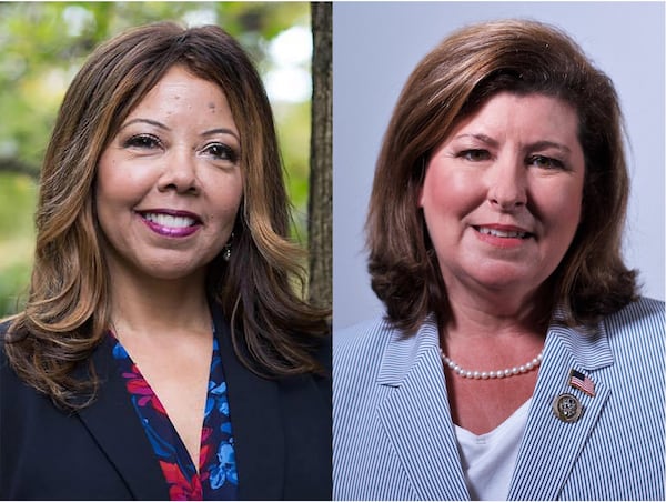 U.S. Rep. Lucy McBath, left, and former U.S. Rep. Karen Handel.