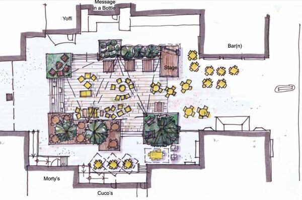 This is a concept sketch of DASH Hospitality Group's project.