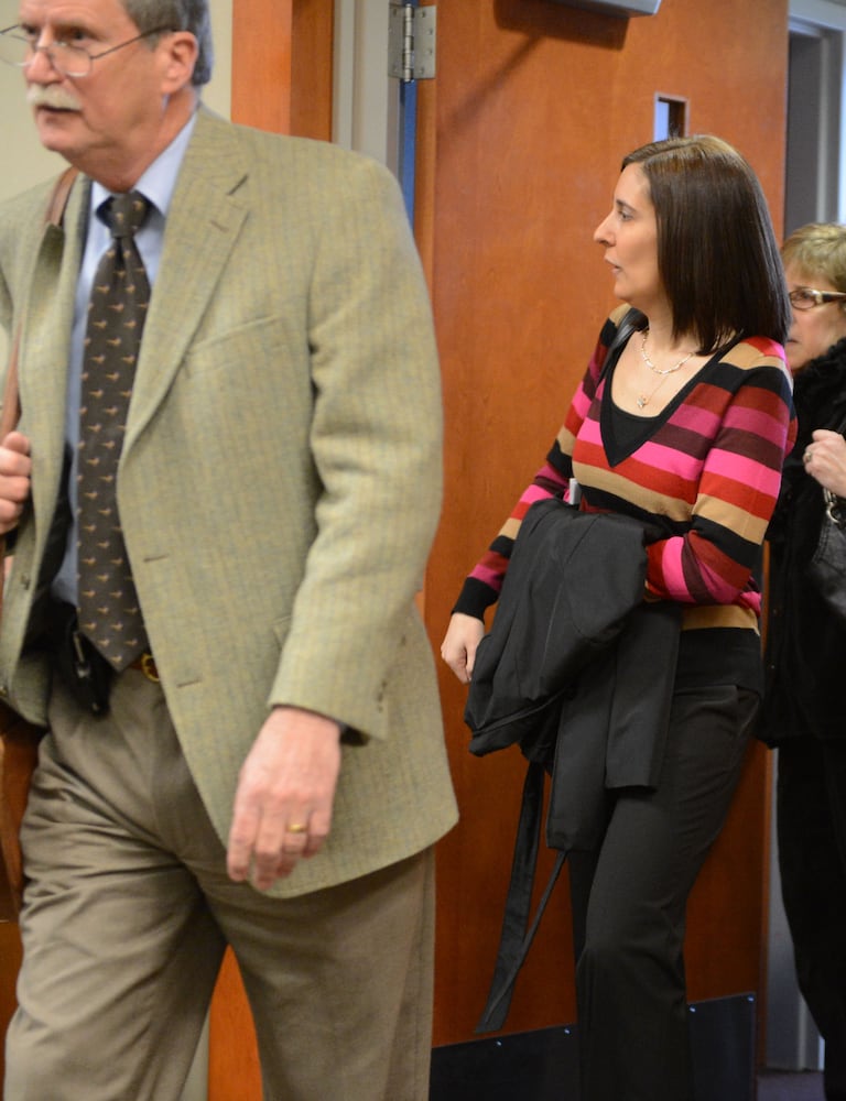 Dunwoody widow appears at a motions hearing before Dekalb County Superior Judge Gregory A. Adams on Feb. 21, 2013.