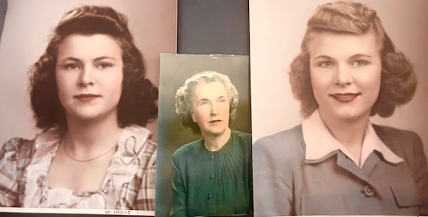 Lucretia Jane Tucker, left, her mother, Iris, and her sister, Betty. left their Alabama home in 1943 to help build ships in Savannah. Courtesy of Lucretia Jane Tucker