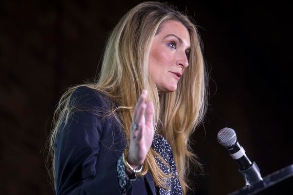 01/27/2019 -- Atlanta, Georgia -- U.S. Senator Kelly Loeffler speaks during a Georgia Municipal Association breakfast at the Georgia Freight Depot in Atlanta, Monday, January 27, 2020. (ALYSSA POINTER/ALYSSA.POINTER@AJC.COM)