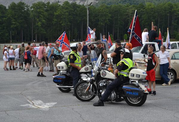 Stone Mountain Park police increased security presence in preparation for Saturday's Confederate flag rally. DANIEL FUNKE / DANIEL.FUNKE@COXINC.COM