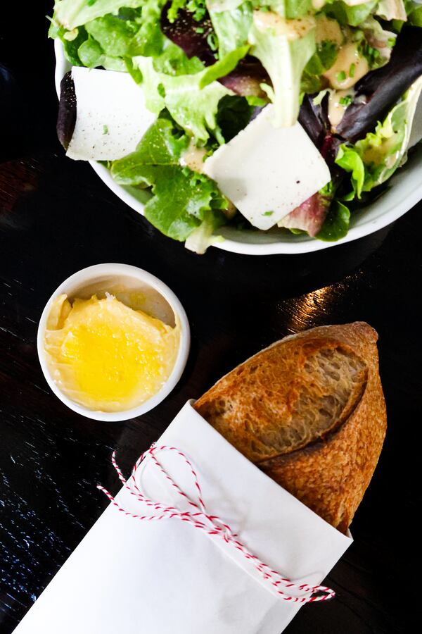 Salad and baguette from Bar Blanc / Courtesy of Bar Blanc