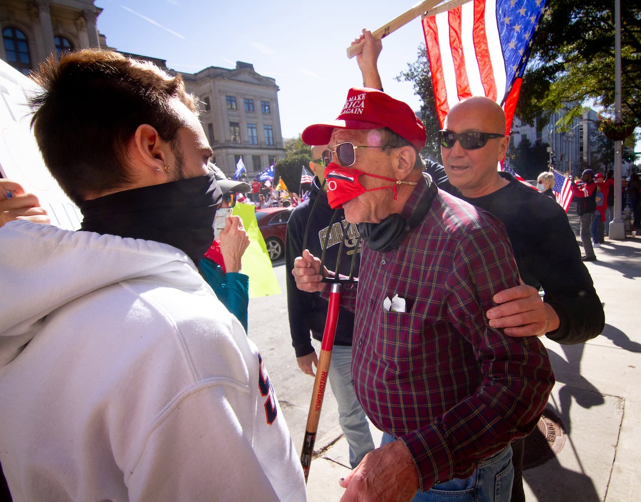 Demonstrate against the election being stolen from President Trump