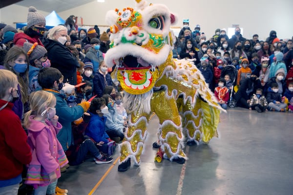 The Lion Dance during Decatur's 2022 Lunar New Year celebration. STEVE SCHAEFER FOR THE ATLANTA JOURNAL-CONSTITUTION