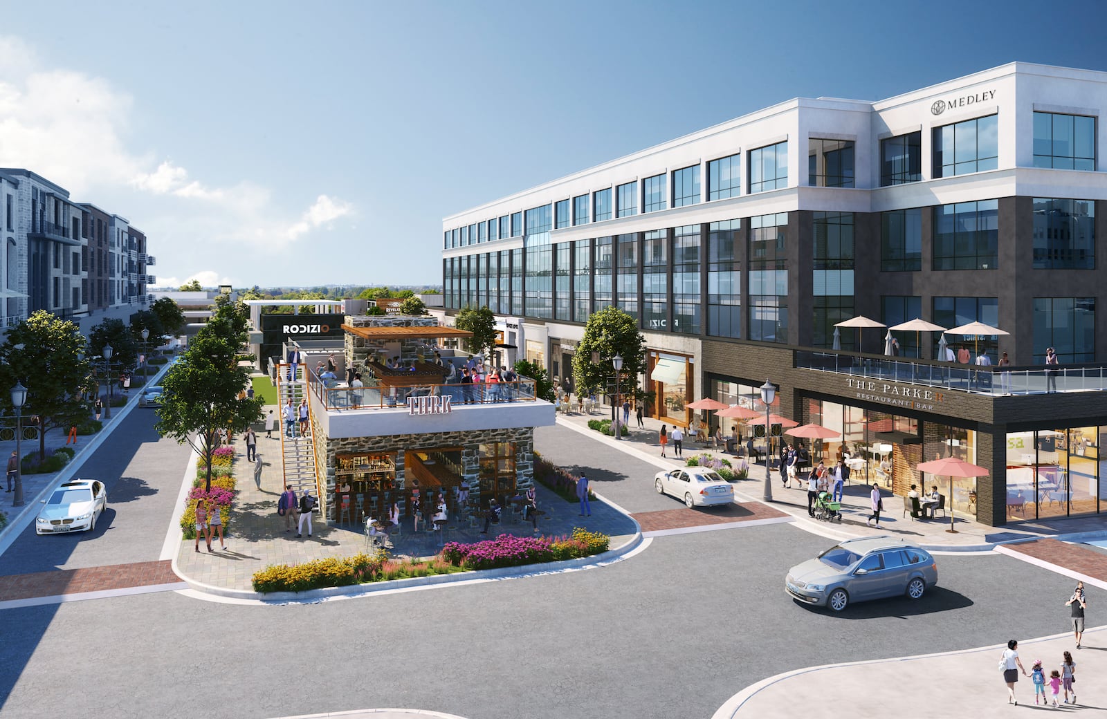 A rendering of Medley at Johns Creek. The $560 million town center project aims to redefine suburban Johns Creek’s city center with a new hotel, office space, hundreds of housing units and a variety of shops and restaurants. (Courtesy of Toro Development Co.)