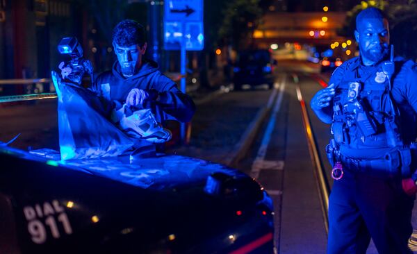 Atlanta police on the scene of a September homicide near Edgewood Avenue.