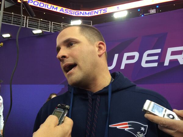 New England offensive coordinator Josh McDaniels at Super Bowl XLIX Media Day. (By D. Orlando Ledbetter/Dledbetter@ajc.com)