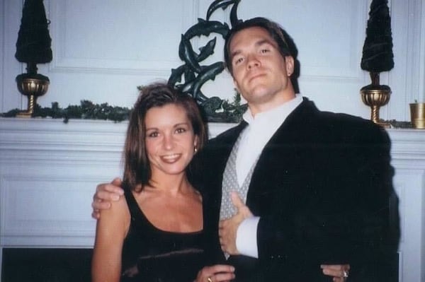 Candee Wilhelm, left, with her husband, David Wilhelm. David was shot and killed at a home under construction in Buckhead by Brian Nichols on the night of March 11, 2005.