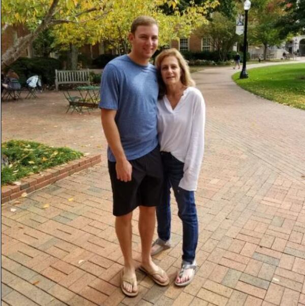 Braves pitcher Jared Shuster with mother Lori Shuster.