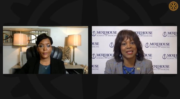 Bottoms speaks with Valerie Montgomery Rice, president and dean of the Morehouse School of Medicine.