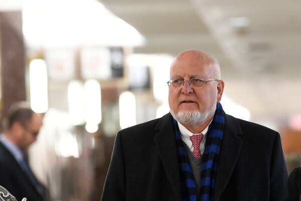 Centers for Disease Control and Prevention Director Robert Redfield arrives to brief senators during a closed all-senators briefing on the coronavirus on Capitol Hill in Washington, Friday, Jan. 24, 2020. (AP Photo/Susan Walsh)