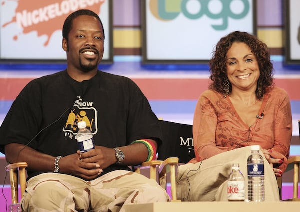 PASADENA, CA - JULY 13: (L-R) Actor Kadeem Hardison and actress Jasmine Guy speak during the 2006 Summer Television Critics Association Press Tour for the Nick at Nite Network at the Ritz Carlton Hotel on July 13, 2006 in Pasadena, California. (Photo Frederick M. Brown / Getty Images).