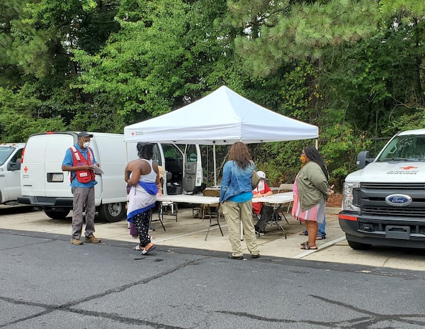 Red Cross volunteers are working with the displaced families to provide temporary housing, food, clothes and other personal care items.