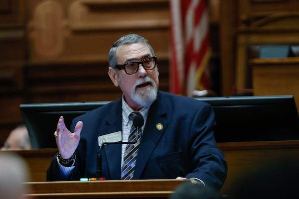 State Rep. Pedro "Pete" Marin, D-Duluth, speaks in opposition to House Bill 1105 at the Capitol in Atlanta on Thursday.