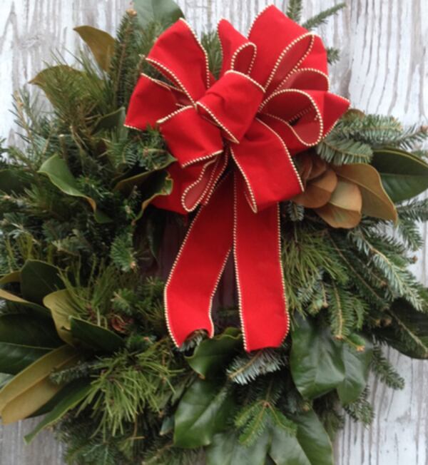 A wreath from Heirloom Gardens. Courtesy of Heirloom Gardens