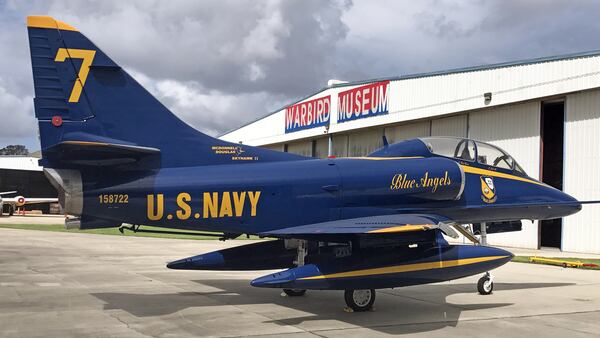 A Skyhawk II is among the planes on display at the Valiant Warbird Museum in Titusville. (Marjie Lambert/Miami Herald/TNS)