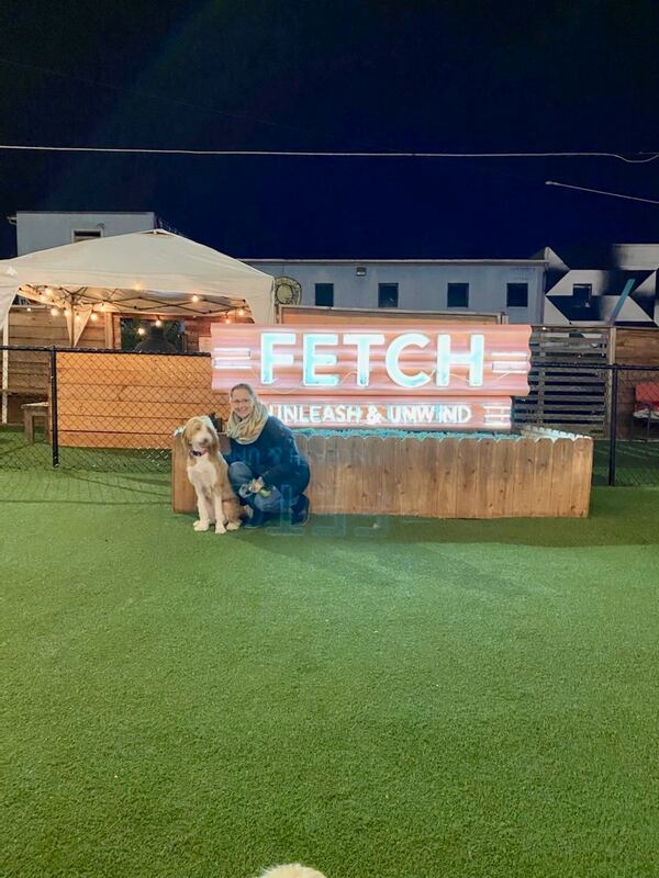 Summer and Willa Benton have some mom and pup time at Fetch Park. 
(Courtesy of Summer Benton.)