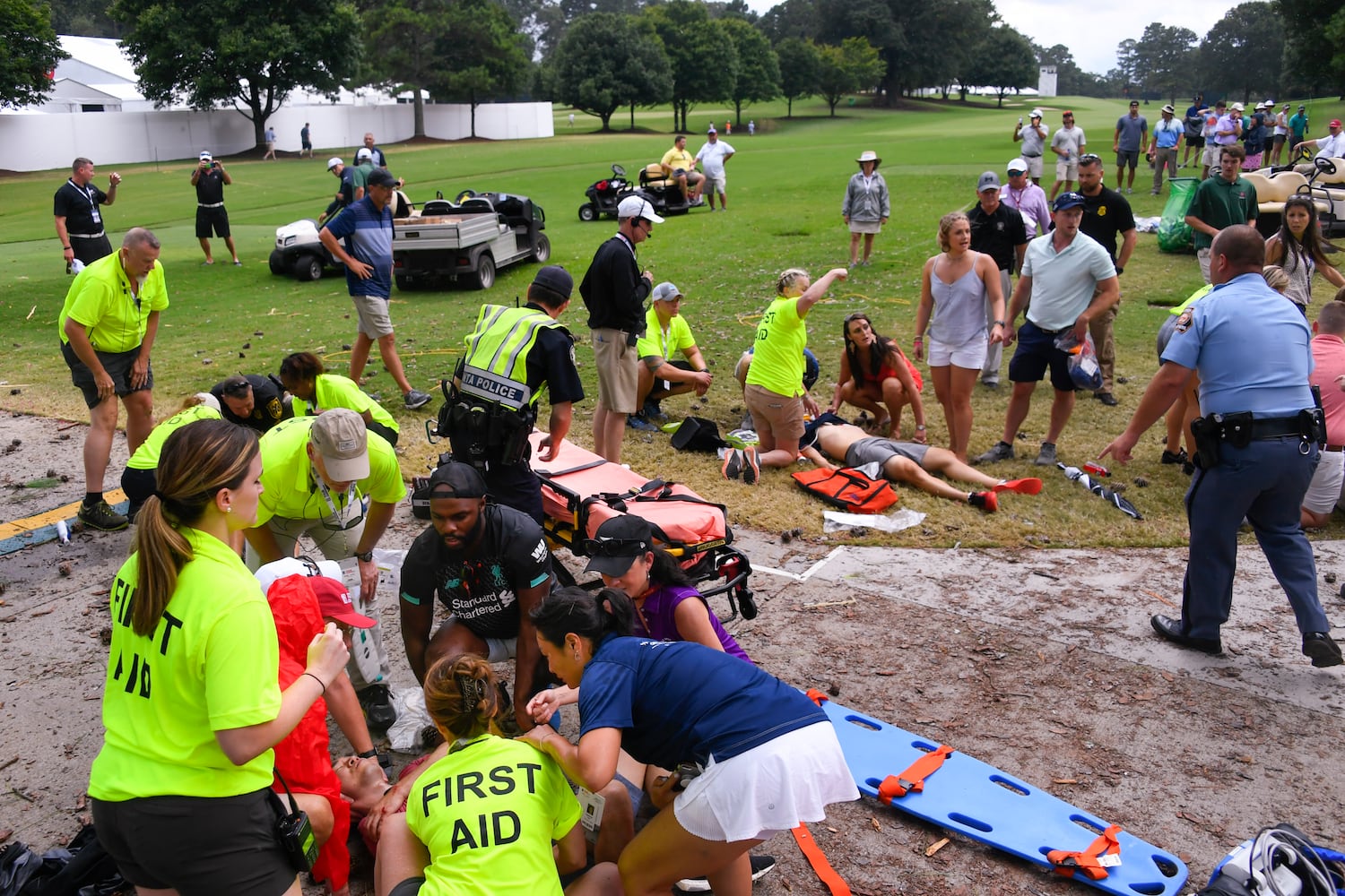 Photos: Lightning strikes during third round of Tour Championship