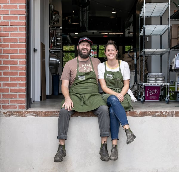 Sean and Emma Schacke are the butcher and baker, respectively, of Evergreen Butcher + Baker. (Courtesy of Lydia Mayfield/Evergreen Butcher + Baker)