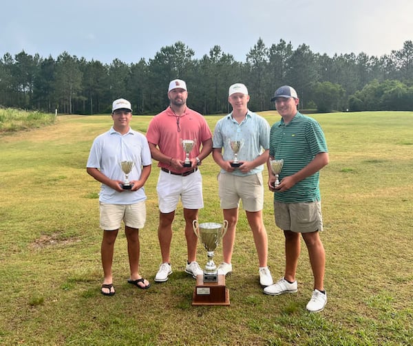 The team of Brandon Simmons, Bradley Abbgy, Zach Robinson and Patrick Edwards won the second annual Georgia State Parks Golf Cup at The Lakes Golf Course in Waycross.