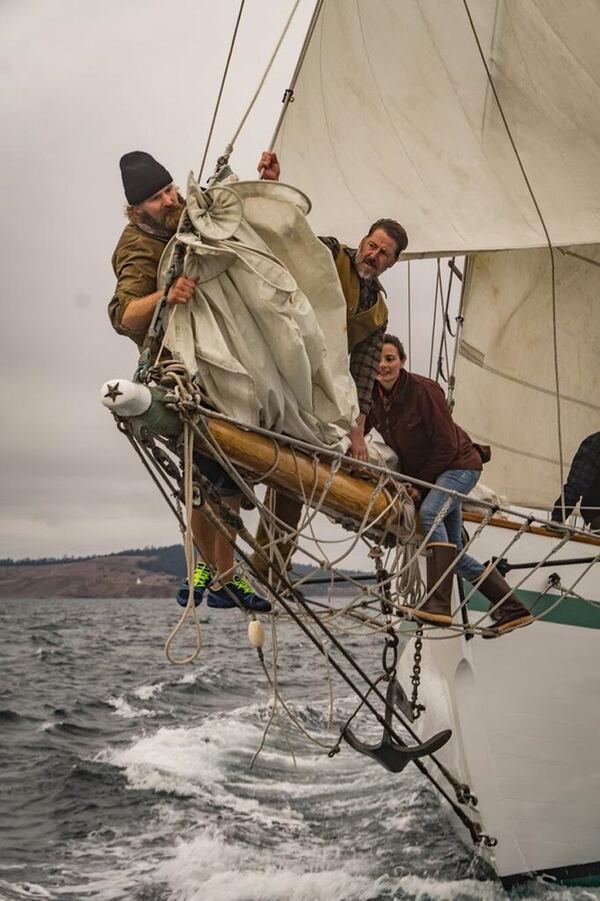 Dirigo II enters the Strait of Juan de Fuca. The tall ship Dirigo II set sail Wednesday on a voyage of undetermined length. First stop: Mexico. (Courtesy of Dirigo II)