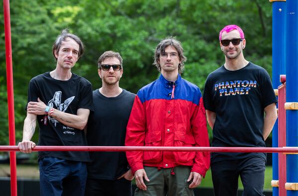 Phantom Planet poses for a portrait on the second day of this year's Shaky Knees Festival on Saturday, April 30, 2022, at Central Park in Atlanta. (Photo by Ryan Fleisher for The Atlanta Journal-Constitution)