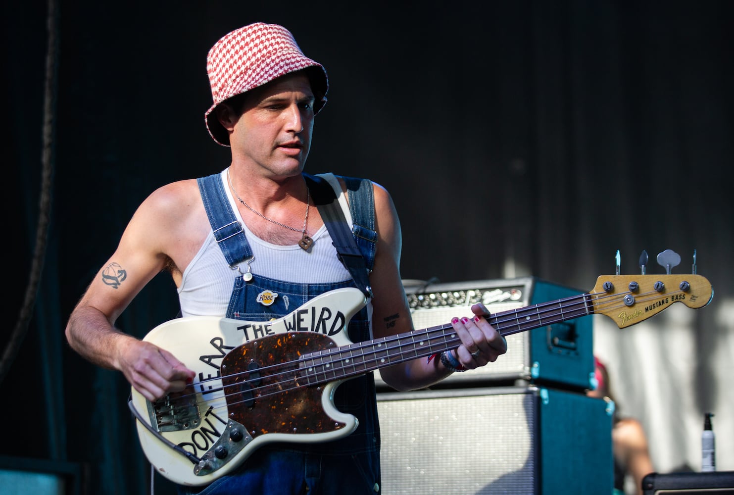 Fidlar plays the Criminal Records stage to groups of moshing fans on the final day of the Shaky Knees Music Festival at Atlanta's Central Park on Sunday, May 7, 2023. (RYAN FLEISHER FOR THE ATLANTA JOURNAL-CONSTITUTION)
