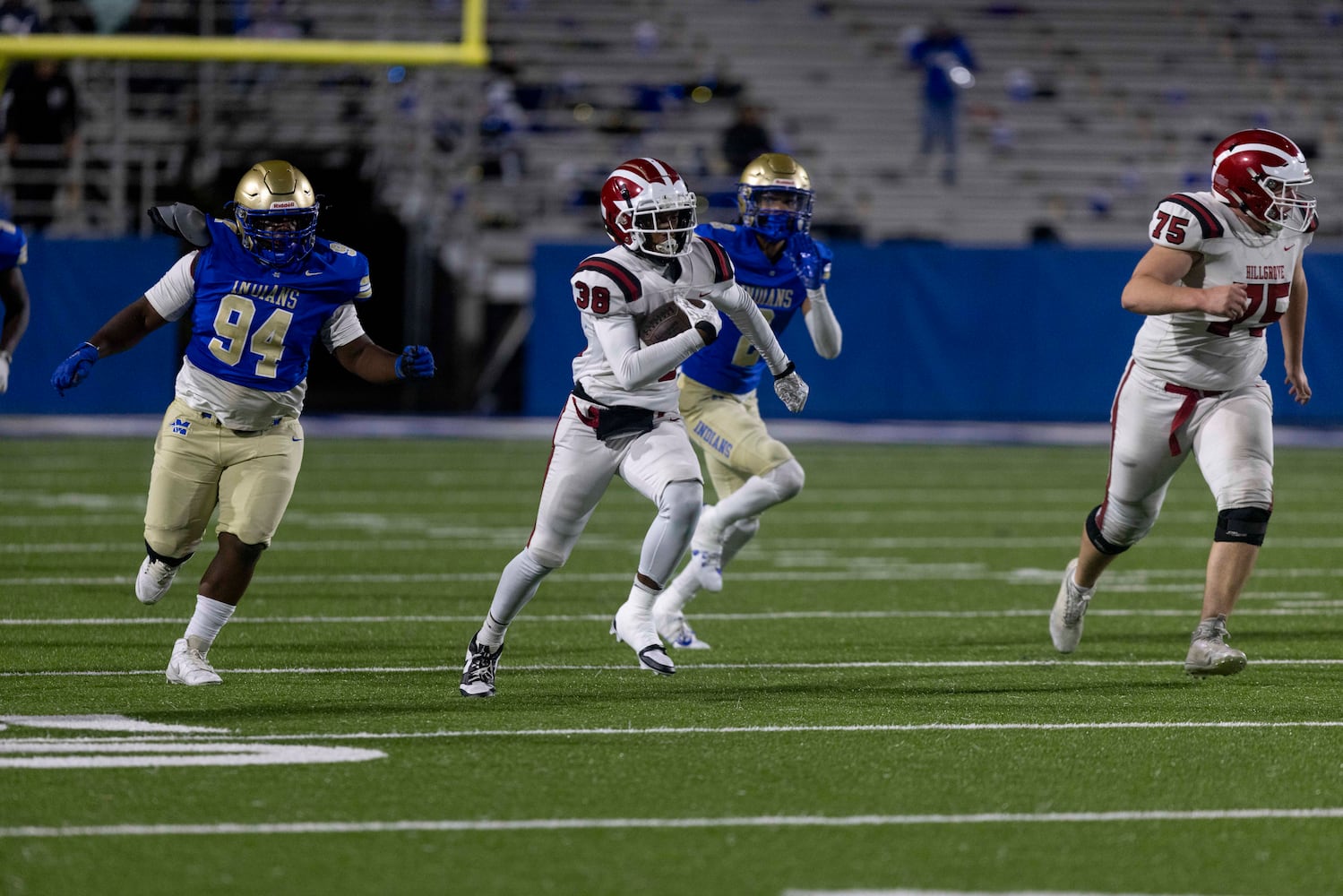 Jaiden Moore had 249 yards rushing in the 30-23 victory over McEachern. (Photo/Jenn Finch, AJC)