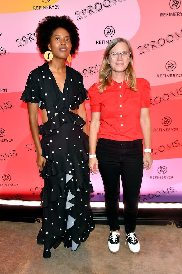 NNEKKAA, aka Neka King (left), and Sarah Emerson (right) attend 29Rooms: Expand Your Reality Atlanta Tour Opening Night at The Works on August 28, 2019 in Atlanta, Georgia. (Photo by Paras Griffin/Getty Images for Refinery29)