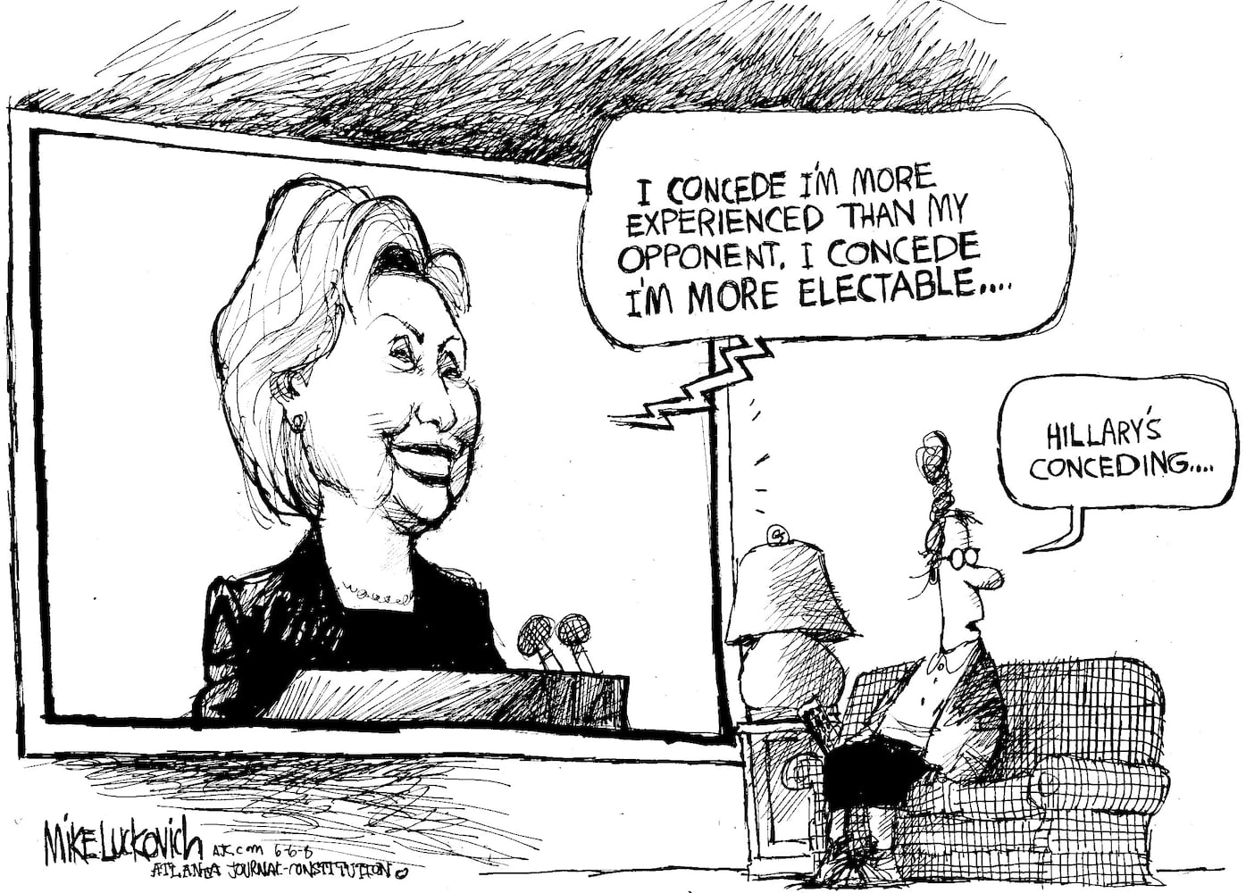 Vintage Hillary Clinton cartoons by AJC's Mike Luckovich