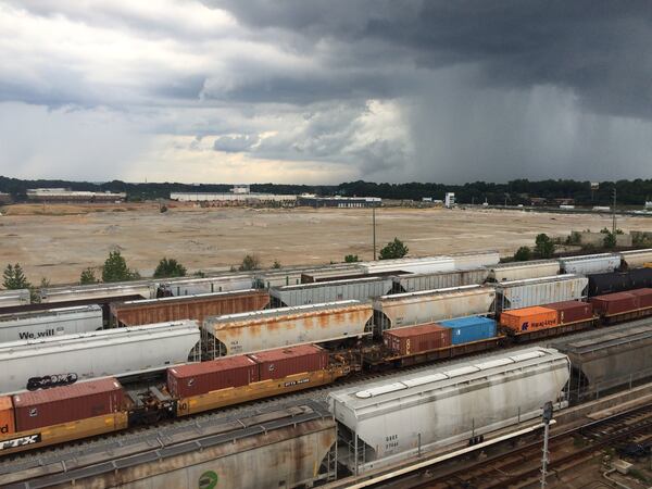 The site of the former General Motors plant is cut off from the rest of Doraville by freight rail lines and the MARTA tracks. Developers of the property want to create an incentive package to help pay for critical infrastructure on the site, including a covered street that would go under the tracks to connect the site with the rest of Doraville. J. Scott Trubey/strubey@ajc.com
